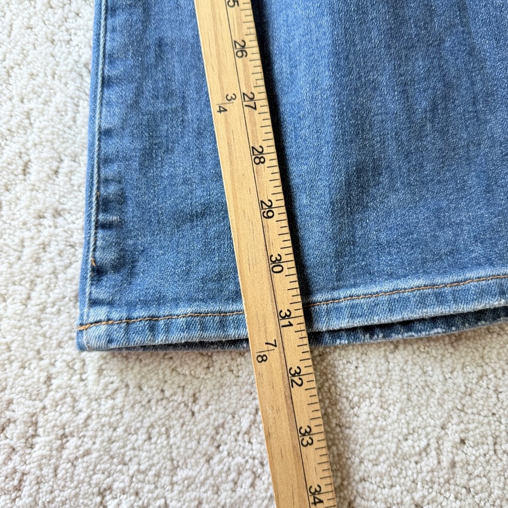 Pilcro Wide Leg Jeans Women 28 Blue High Rise Horsebit Buckle Patch Pockets - Picture 12 of 16
